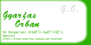 gyarfas orban business card